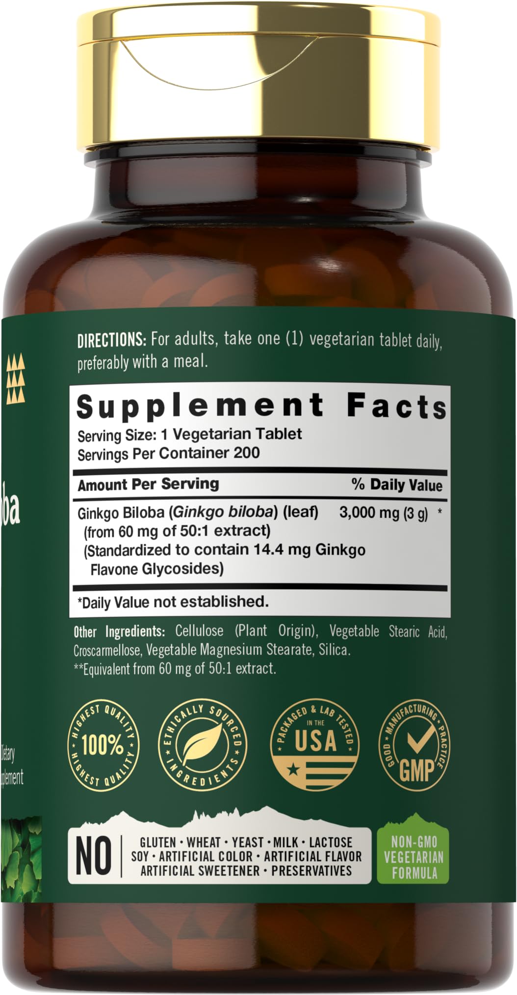 Carlyle Ginkgo Biloba - bouteille fermée, format portable.