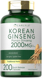 Carlyle Ginseng Coréen – Bouteille, soutien potentiel à l'énergie quotidienne.