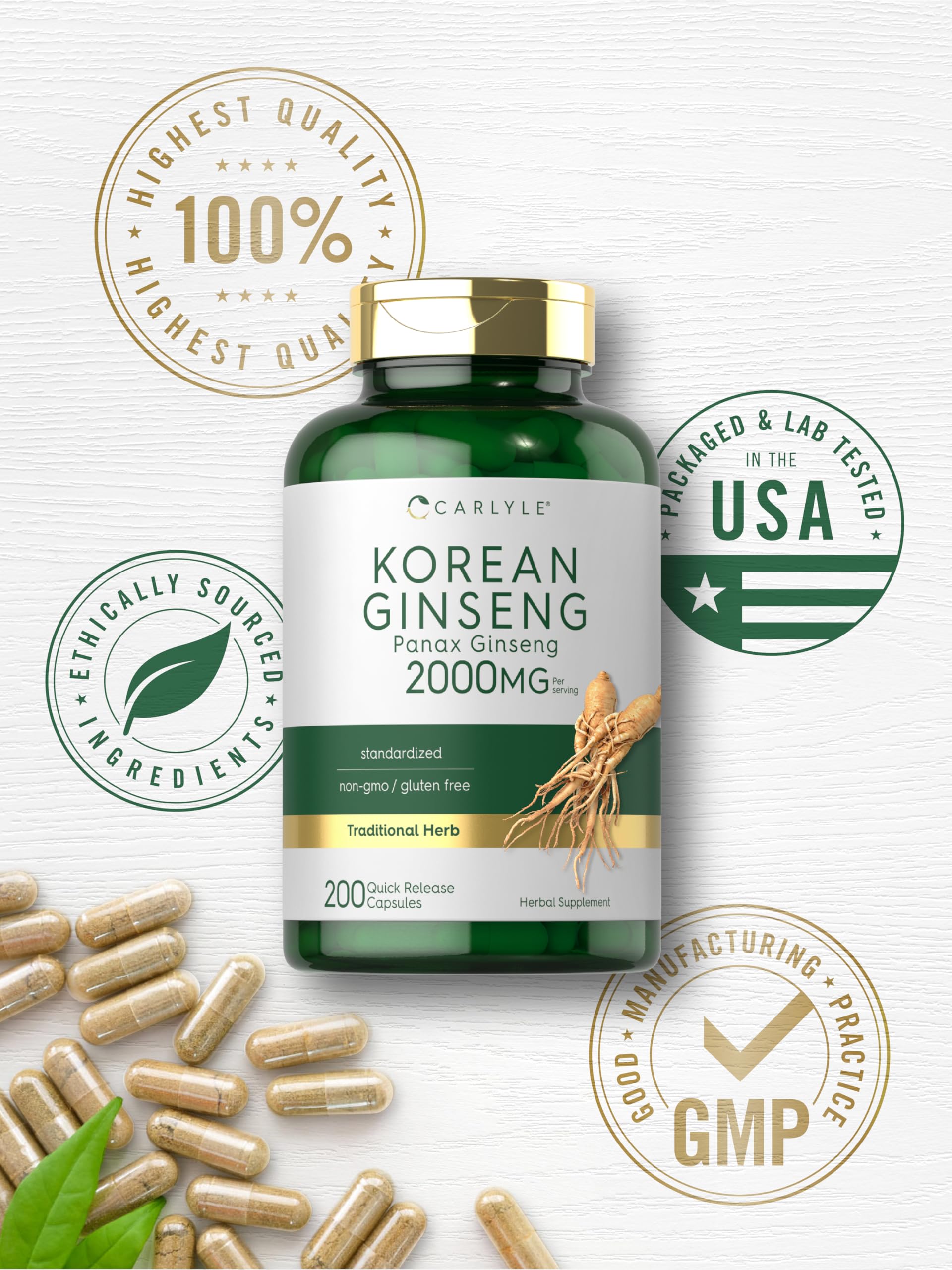 Formule sans gluten – Carlyle Ginseng Coréen adaptée à votre régime.