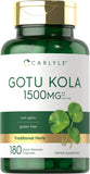 Capsules Carlyle Gotu Kola dans la bouteille, pratique pour une routine bien-être.