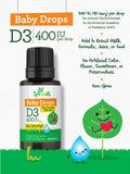 Gouttes D3 bébé 400 UI: dosage précis
