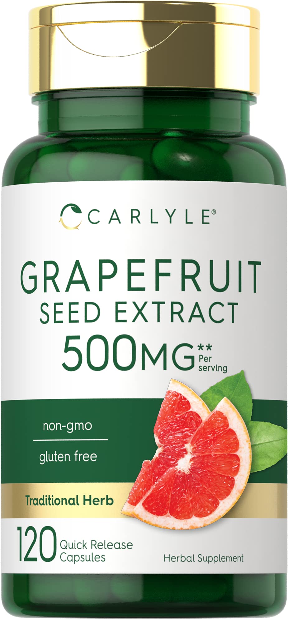 Carlyle Extrait de pépins de pamplemousse capsules 120 — soutien quotidien à base naturelle.