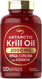 Carlyle huile de krill antarctique 2000 mg, bouteille prête à l’emploi.