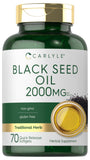 Carlyle huile noire en capsules dans la bouteille, format pratique au quotidien.