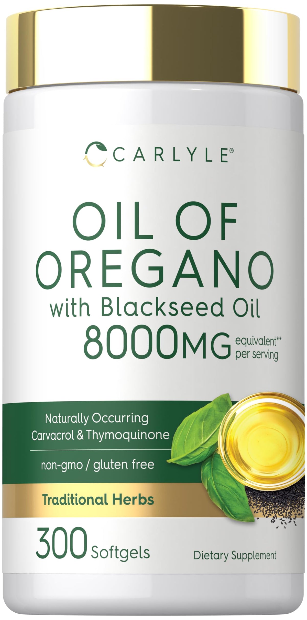 Carlyle huile d'origan et nigelle - bouteille prête à l'usage quotidien.