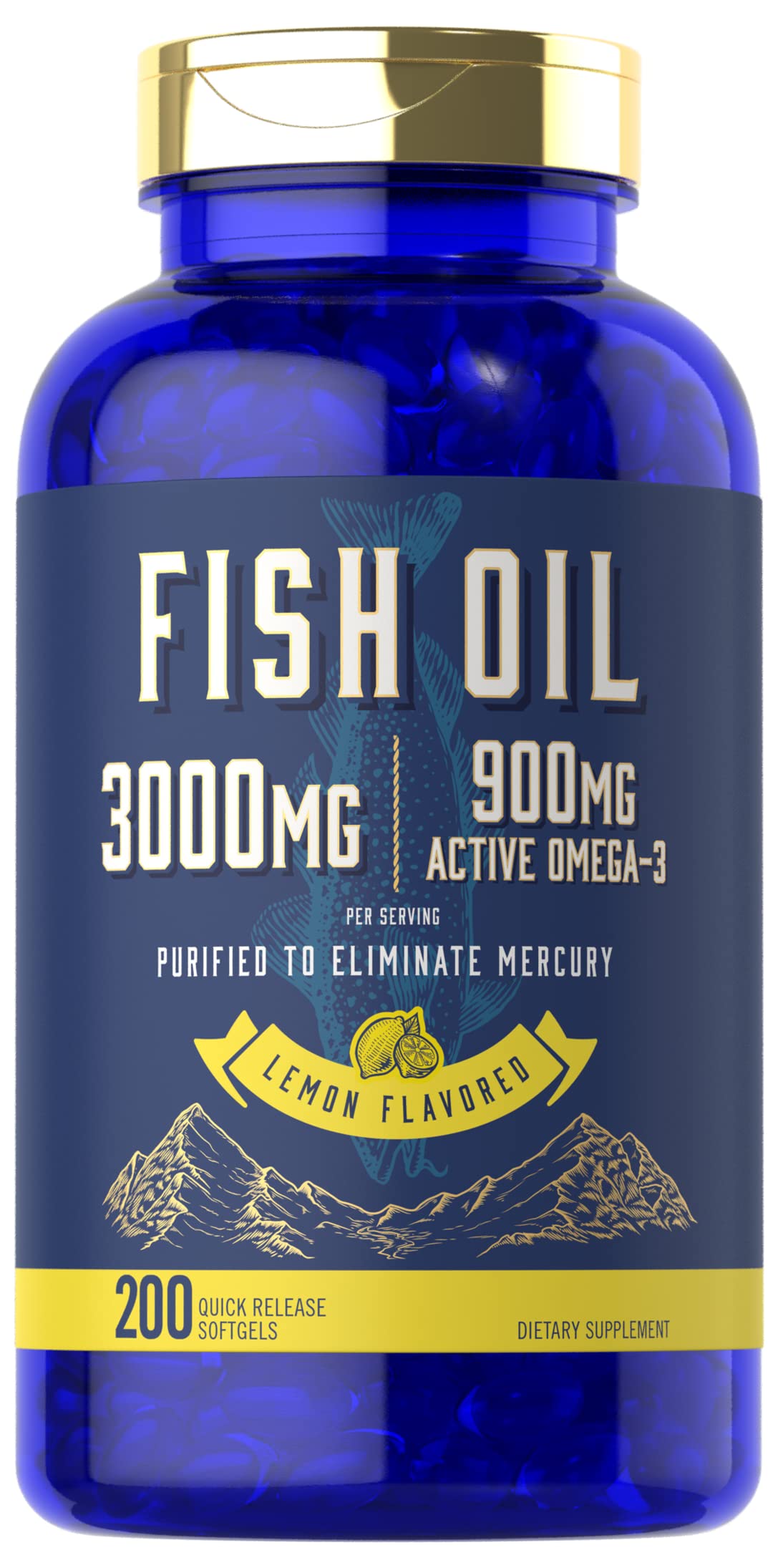 Carlyle Huile poisson 3000 mg en bouteille, riche en Omega-3 utile au quotidien.