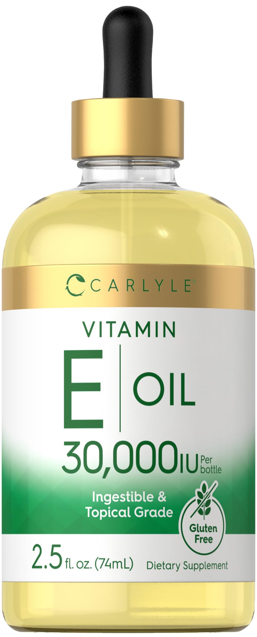 Carlyle huile vitamine E, bouteille 75 ml, hydratation pour la peau.