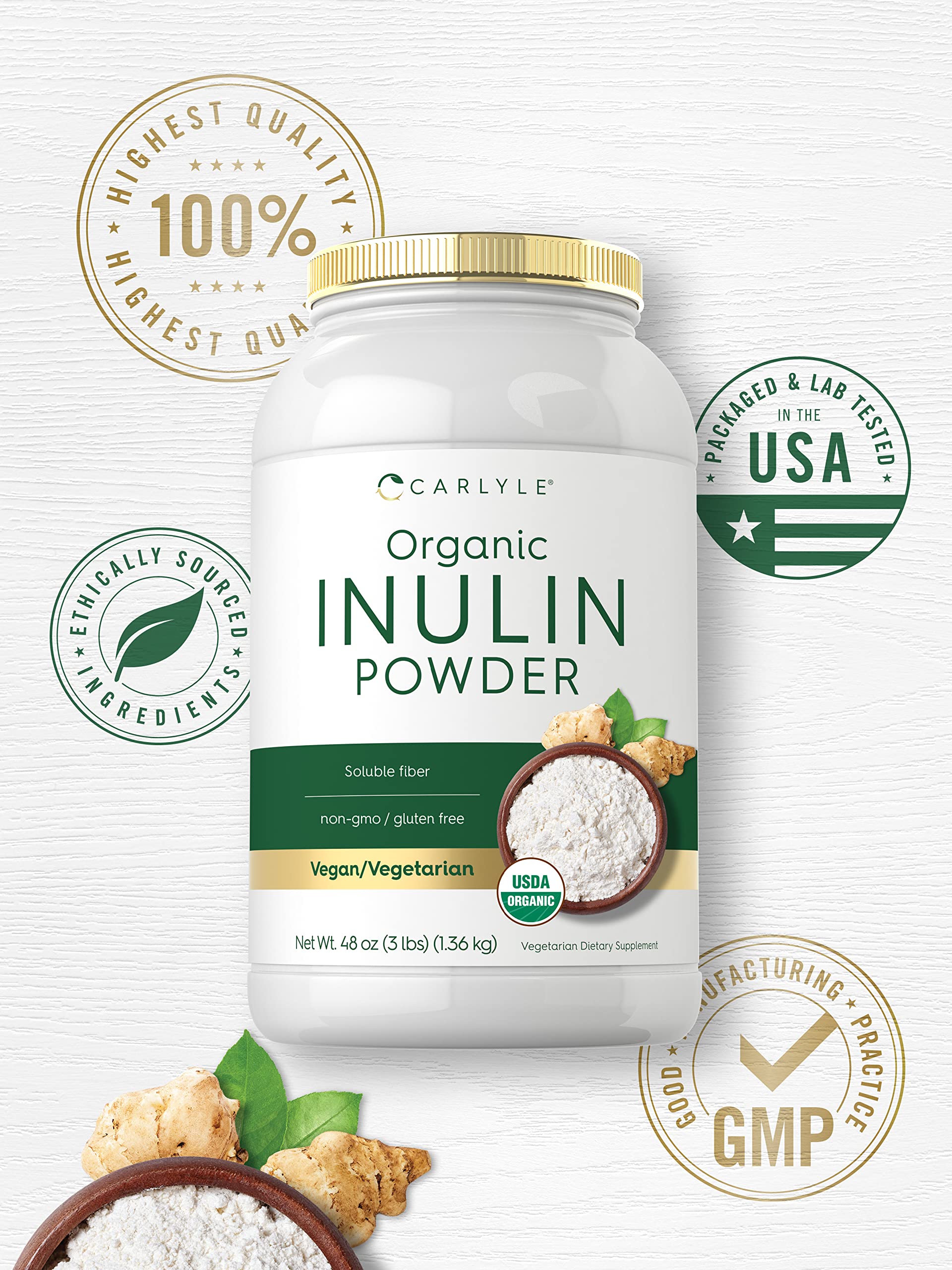 Carlyle Inuline Poudre Utilisation Quotidienne dans Café ou Boissons