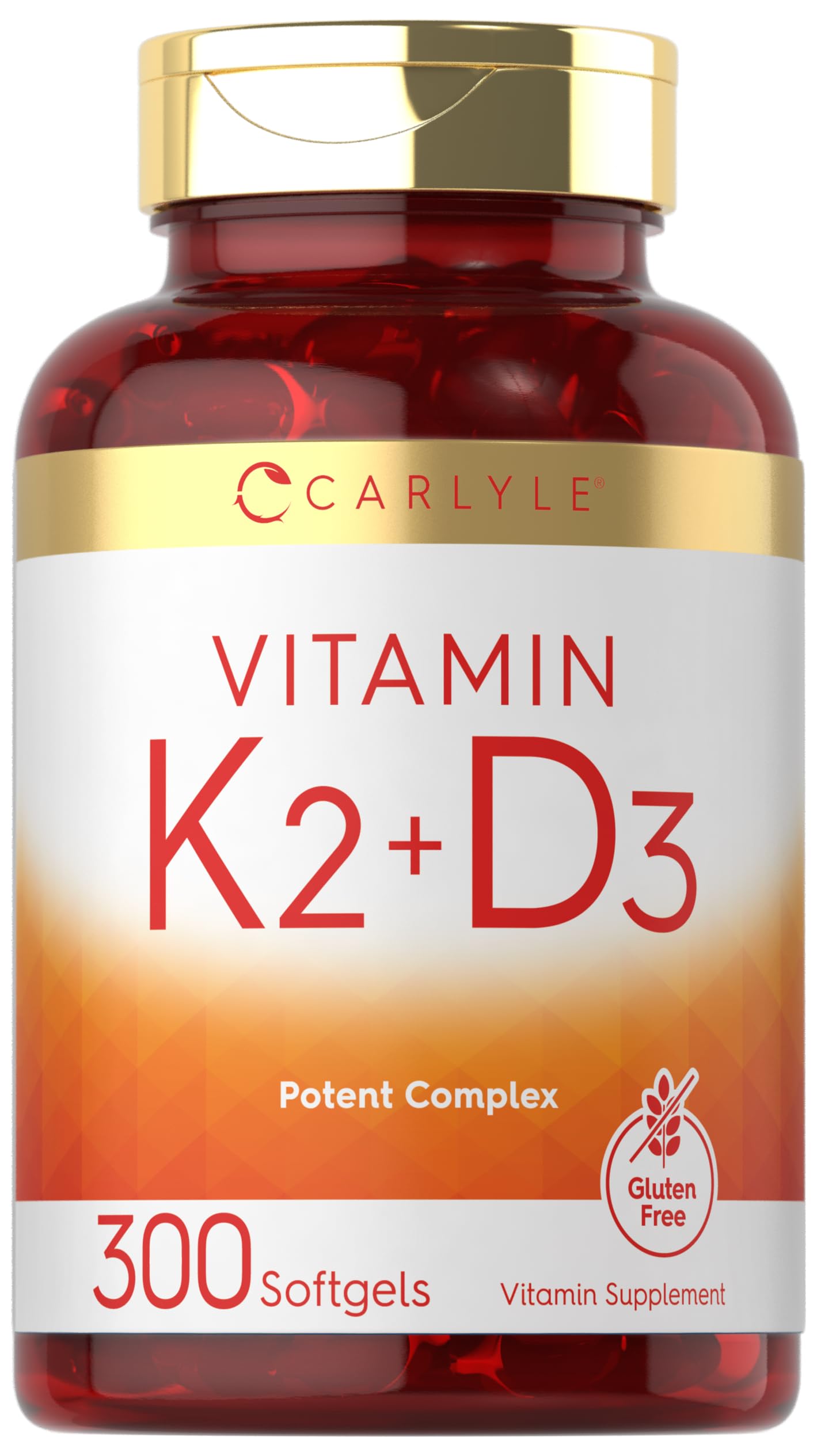 Capsules molles Carlyle K2 D3 dans la bouteille, usage quotidien pratique.