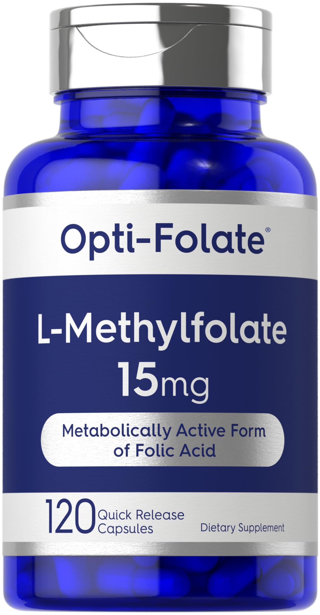 Carlyle L-Methylfolate – bouteille avec étiquette lisible.