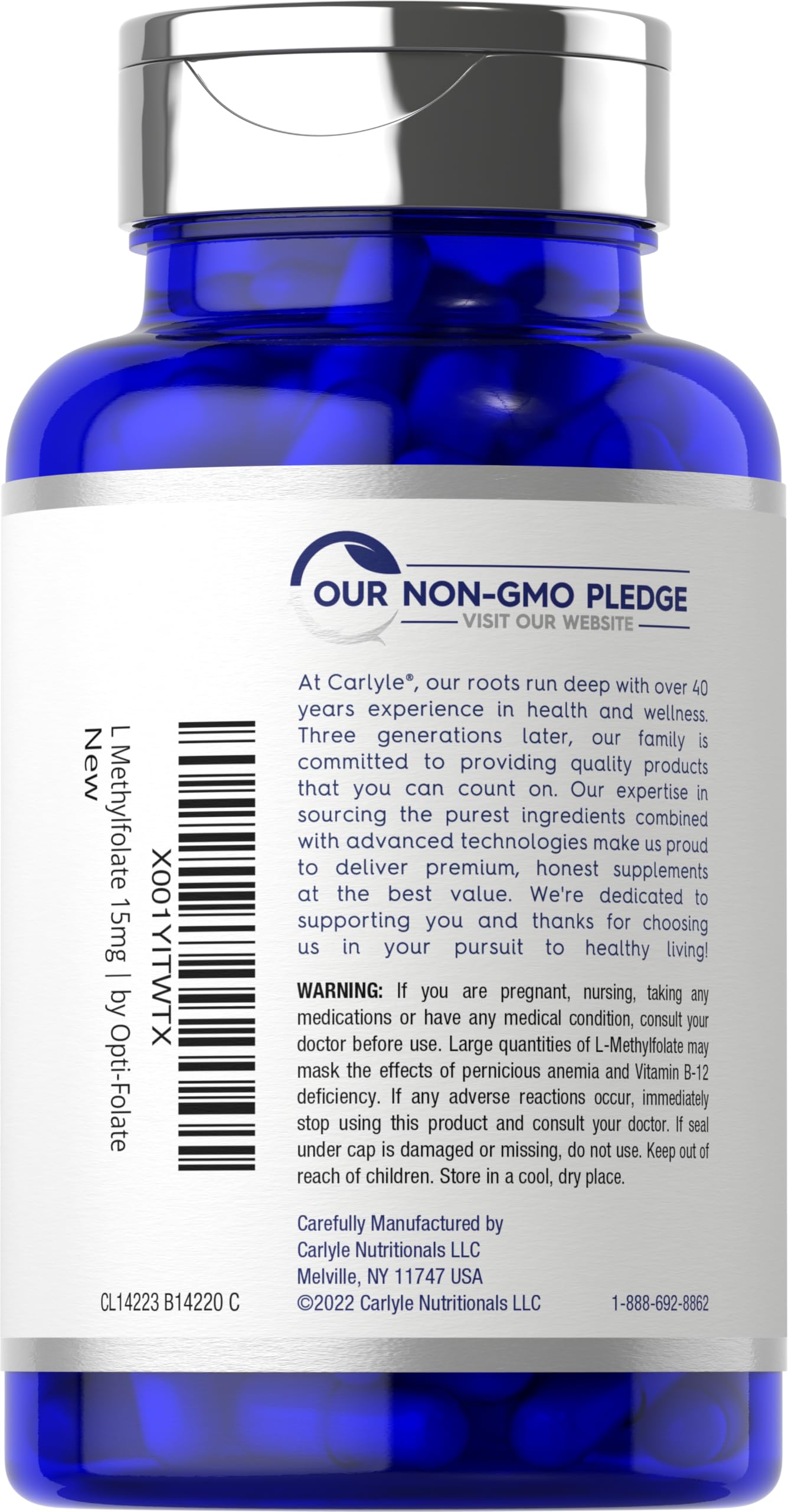 Fiche produit Carlyle L-Methylfolate – dosage et forme active.