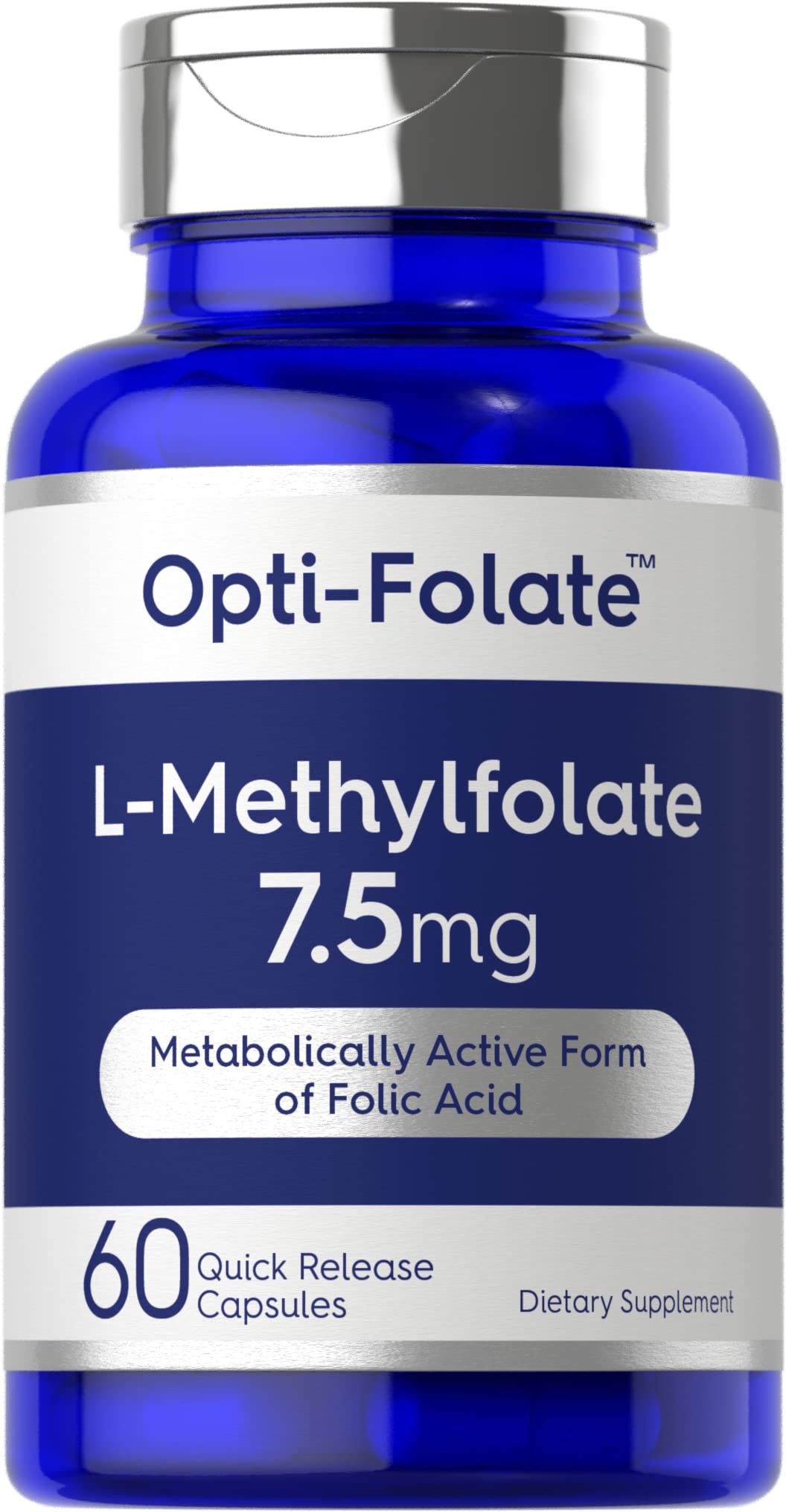 Bouteille Carlyle L-Méthylfolate de 60 gélules prête à l’emploi.