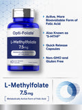 Étiquette Carlyle L-Méthylfolate sans gluten et sans OGM.