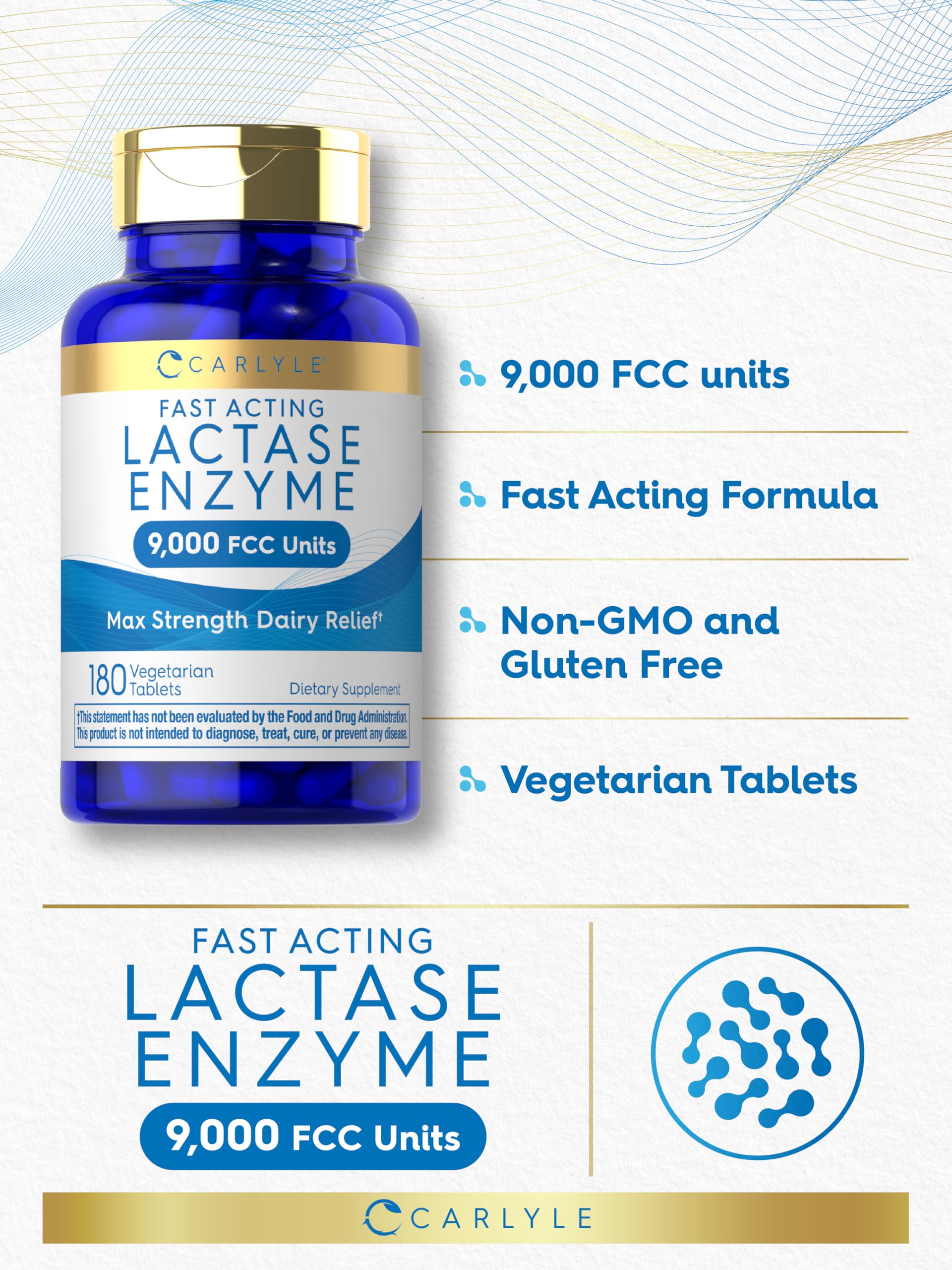 Dosage simple: une tablette par repas avec produits laitiers.