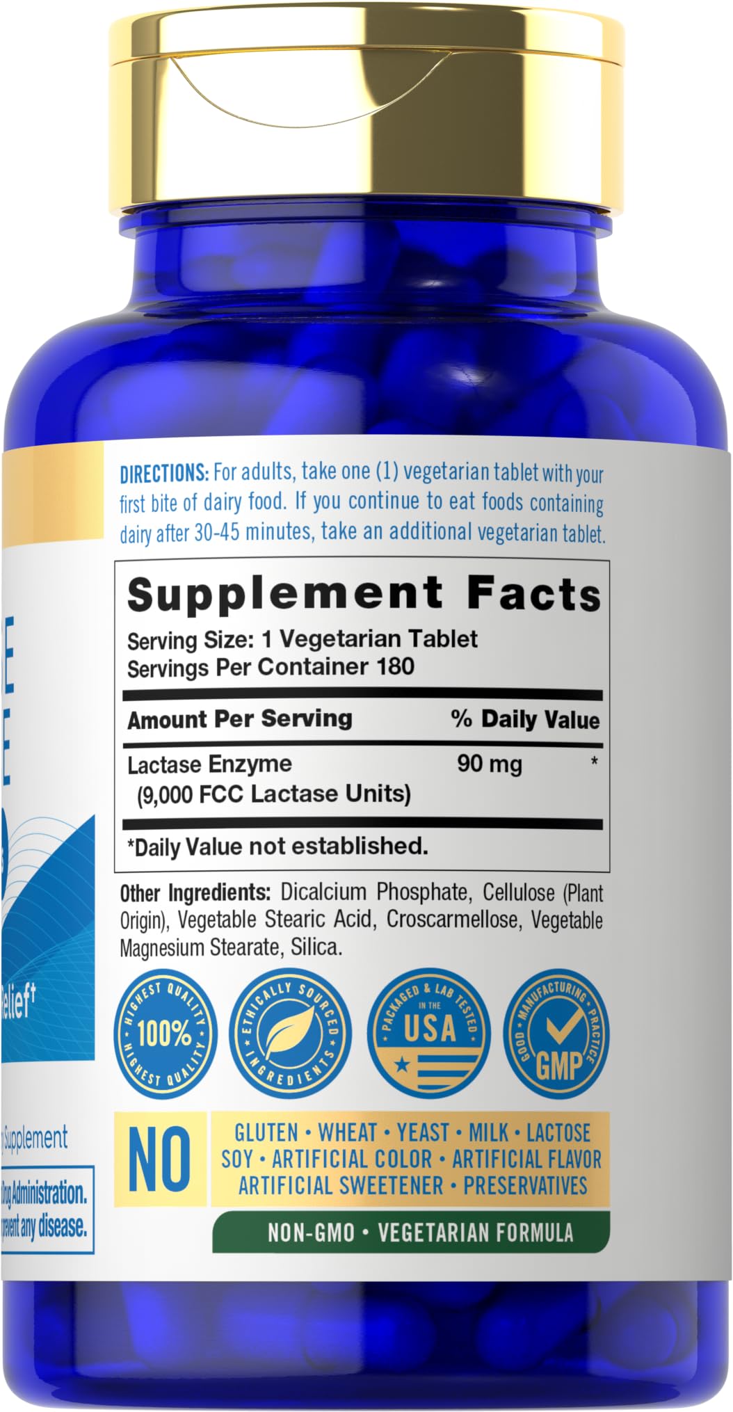 Tablettes Carlyle Lactase 9000 FCC, format pratique pour usage quotidien.
