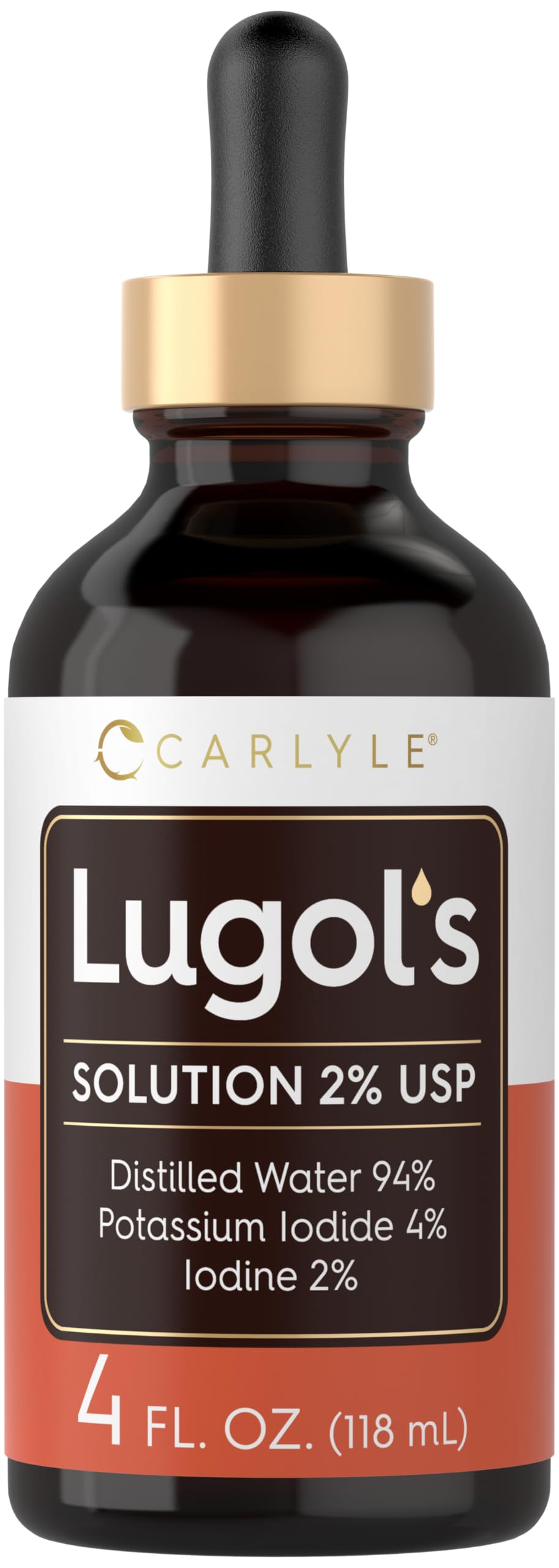 Bouteille Carlyle Lugols Iodine 4 onces prête au dosage précis.