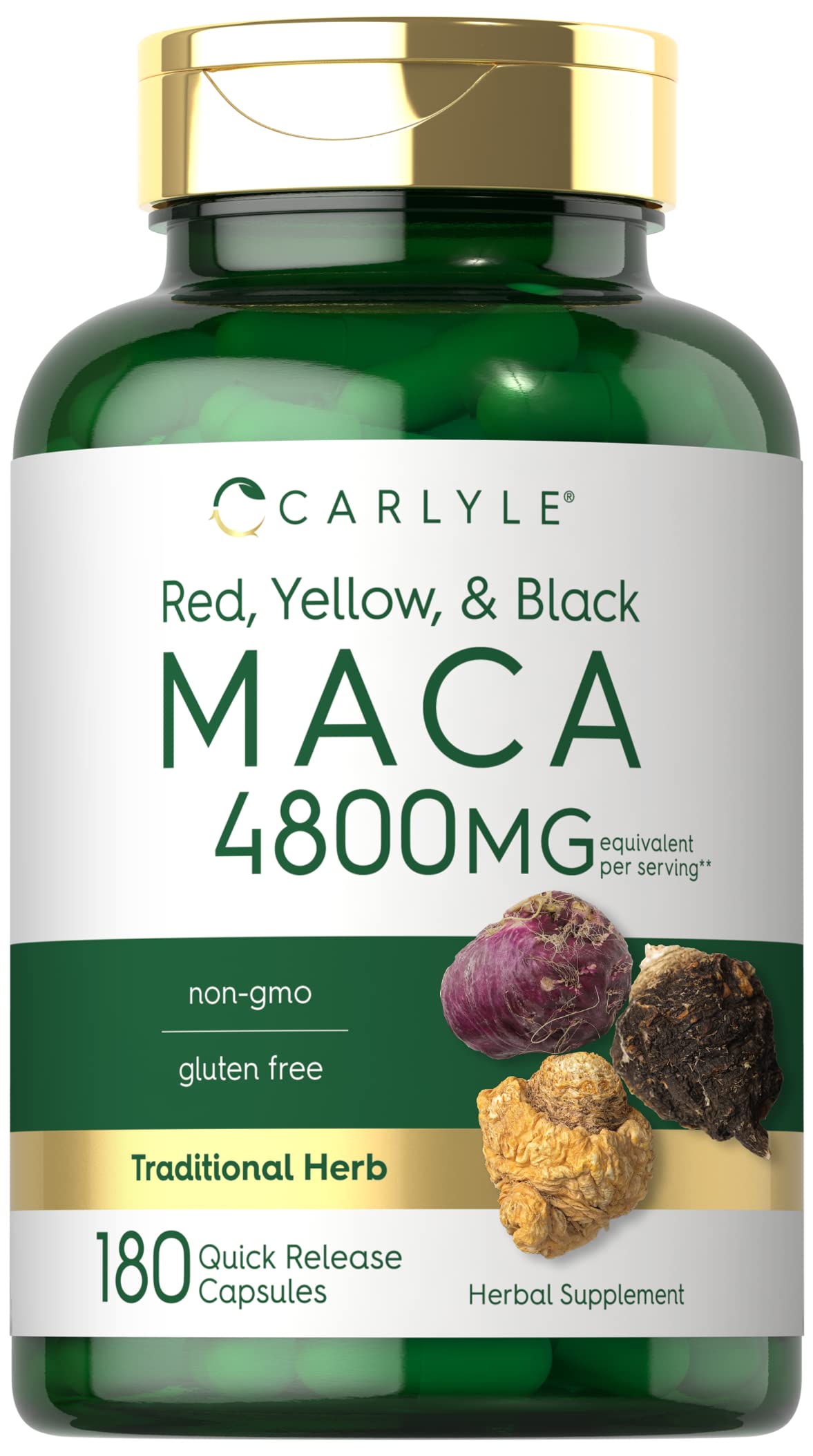 Carlyle Maca : bouteille de capules prête à l'emploi pour votre routine bien-être.