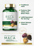 Carlyle Maca : capsules multicolores prêtes à être intégrées à votre prise quotidienne.