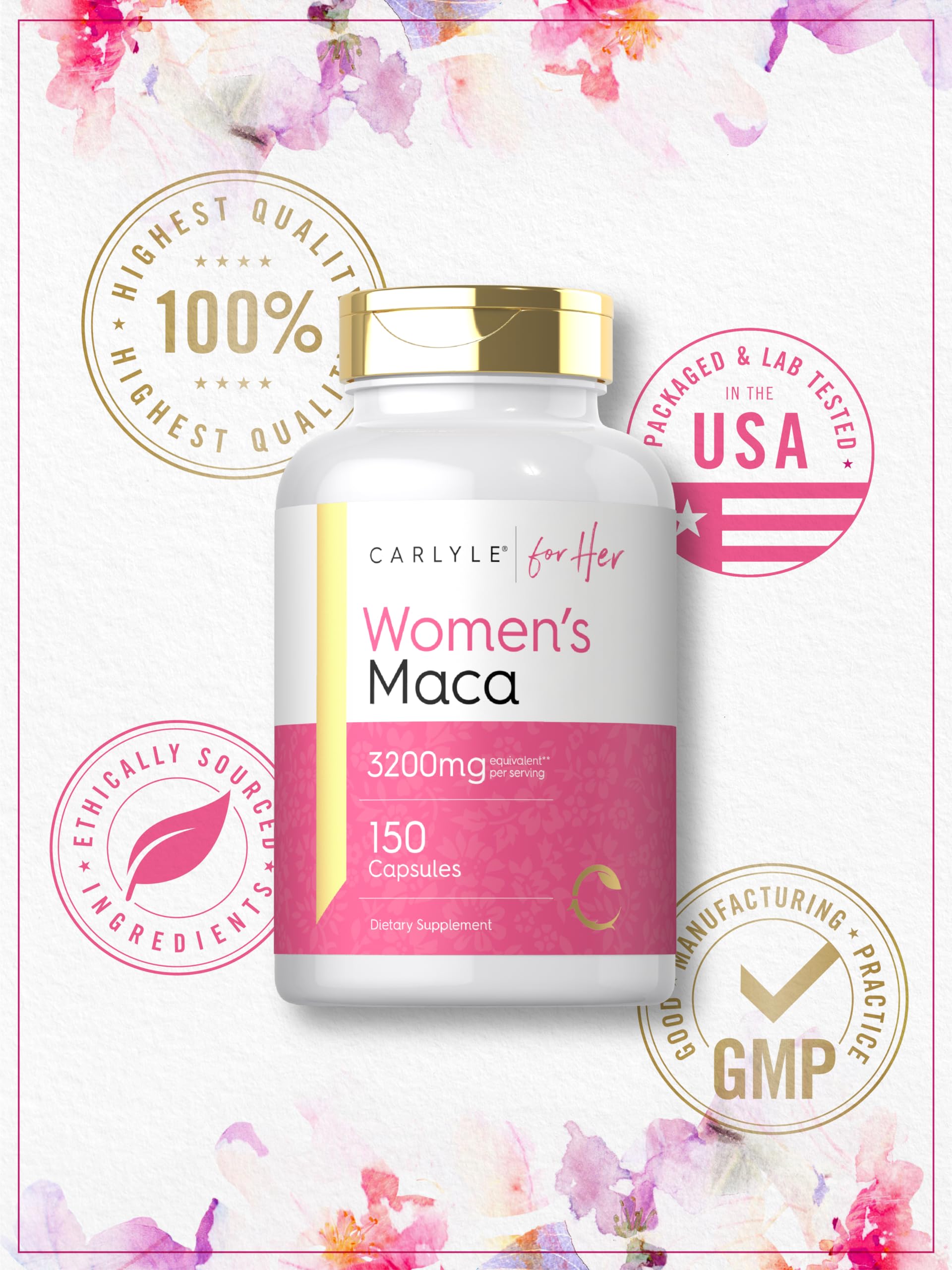 Étiquette qualité Carlyle Maca, ingrédients testés en laboratoire