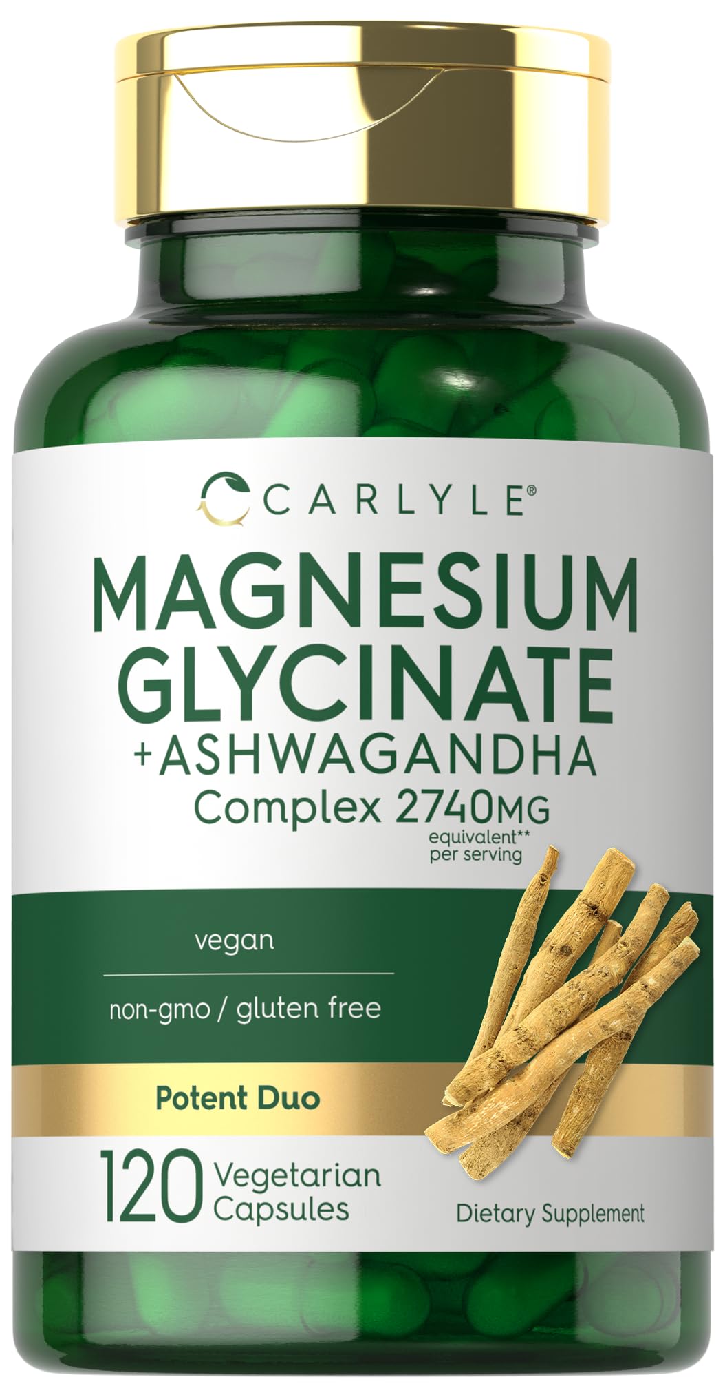 Capsules Carlyle magnésium glycinate ashwagandha cap: soutien potentiel au bien-être