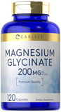 Carlyle Magnésium Glycinate, bouteille 200 mg, absorption potentielle au quotidien.