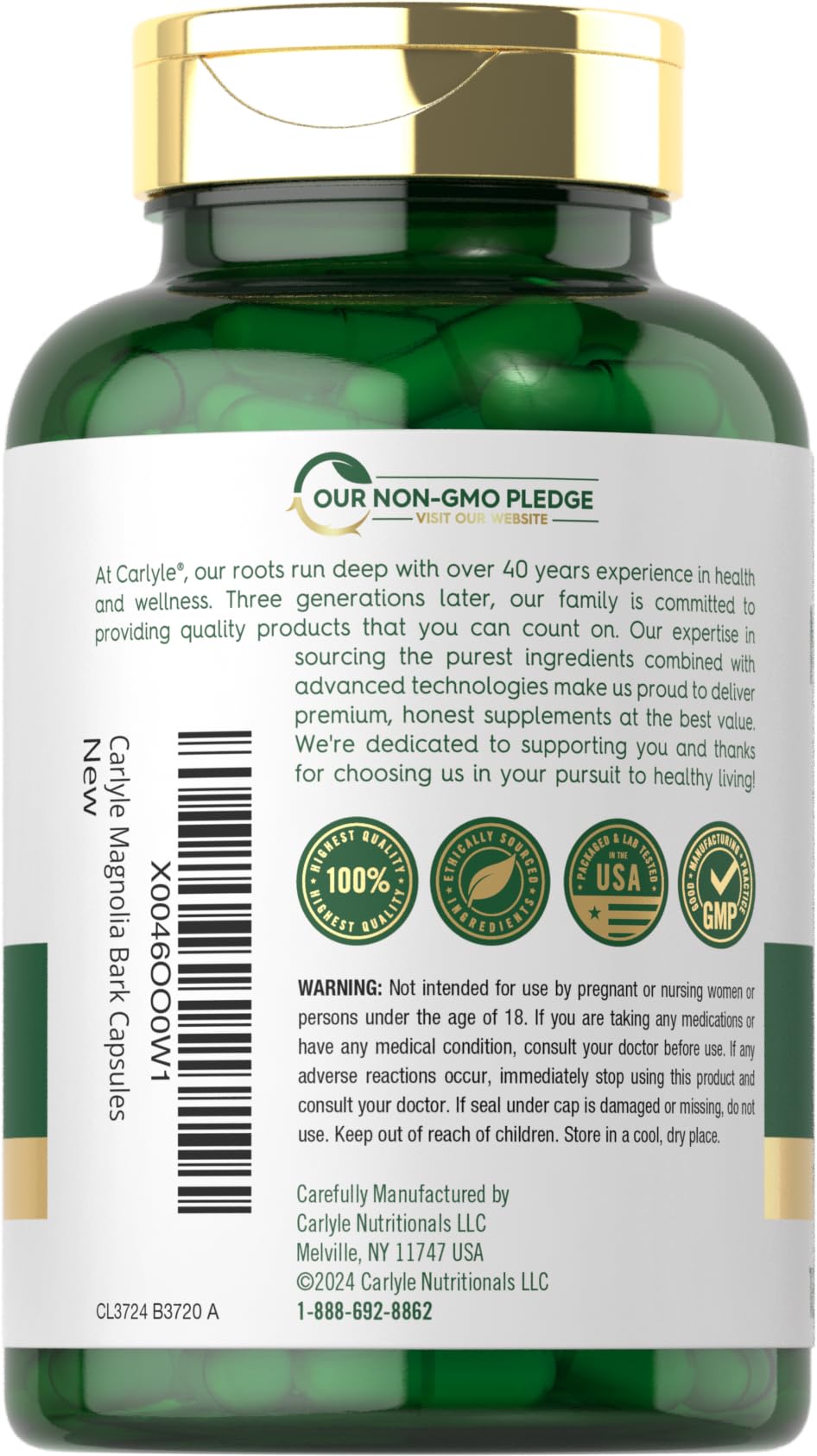 Étiquette Carlyle Magnolia sans gluten: option sûre sans allergènes