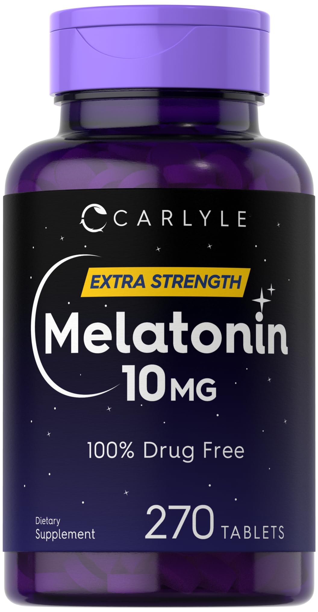 Carlyle Mélatonine 10 mg – bouteille prête pour votre routine nocturne.
