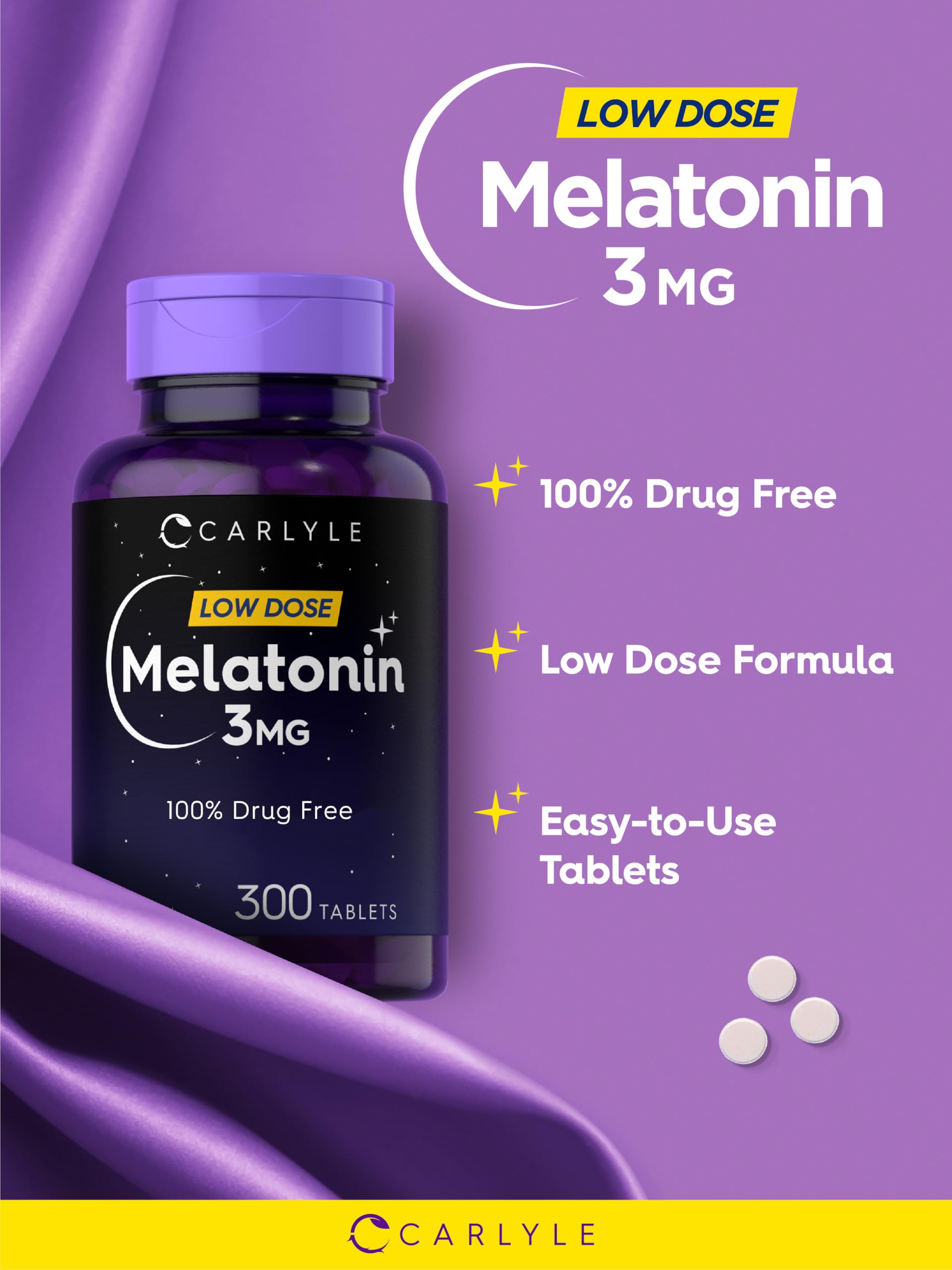 Carlyle Mélatonine 3mg boite-emballage: conditionnement pratique et clair.