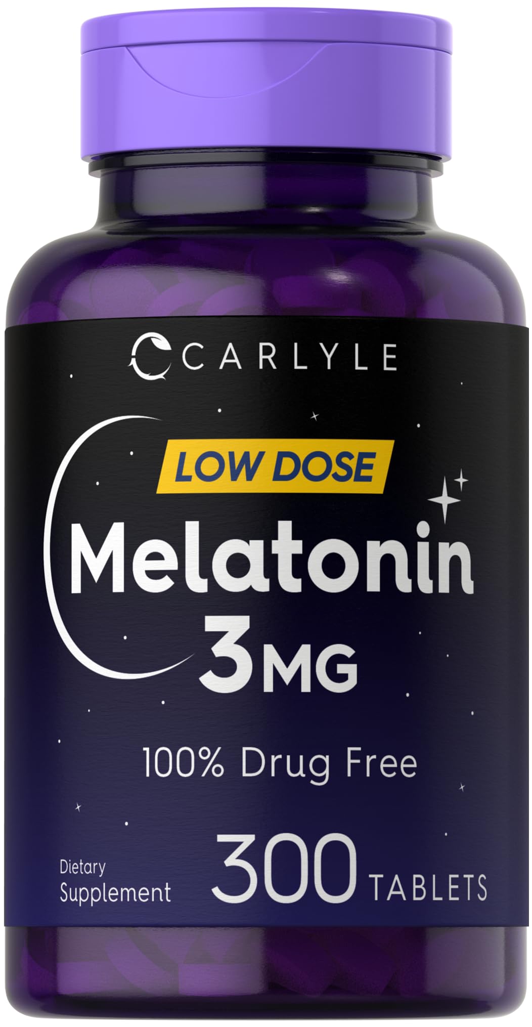 Carlyle Mélatonine 3mg tablettes-bouteille: soutien léger au sommeil en soirée.