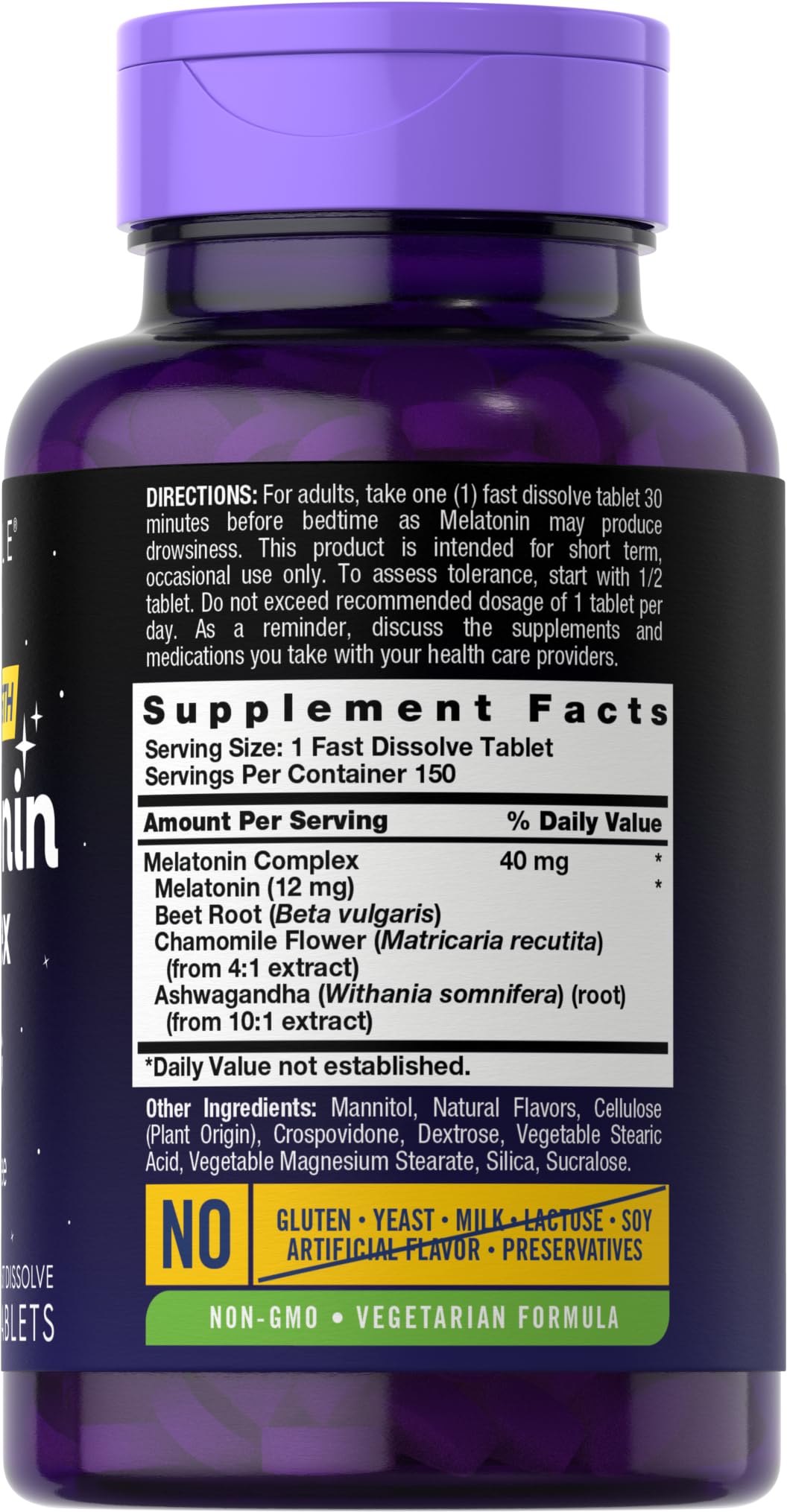 Carlyle Mélatonine 40 mg Complexe – comprimés à dissolution rapide, idéal pour le soir.