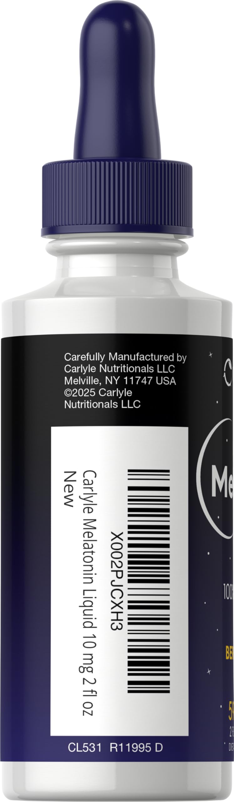 Carlyle Mélatonine – étiquette et flacon de qualité laboratoire.