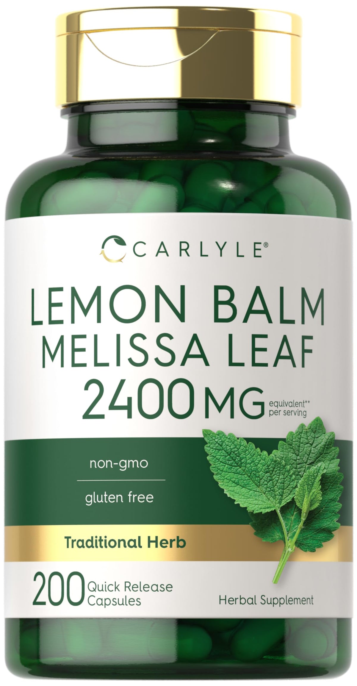 Capsules Carlyle Mélisse sur bouteille, intégration facile à la routine quotidienne.