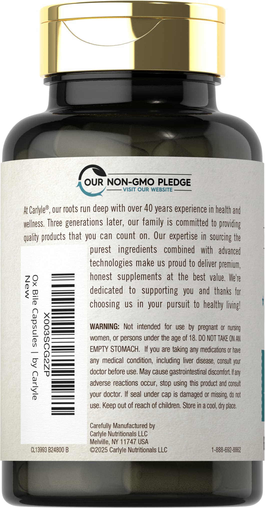 Carlyle Ox Bile – étiquette claire sans OGM ni gluten