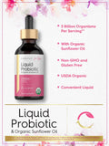 Carlyle Probiotique Liquide pour Femmes, étiquette claire et transparente.