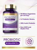 Carlyle Probiotiques, capsules ouvertes, montre visuellement le dosage et l'accessibilité.