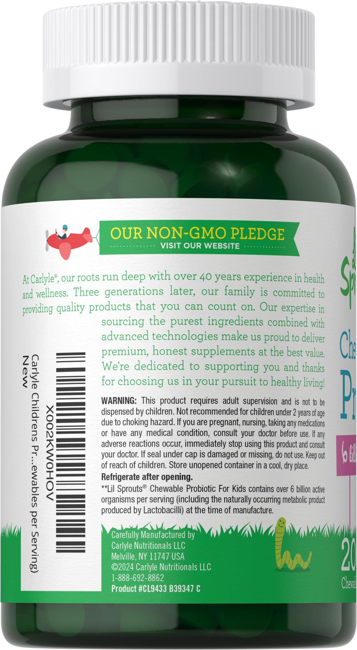 Gommes Carlyle sans gluten et sans OGM, formulation végétarienne pour enfants.