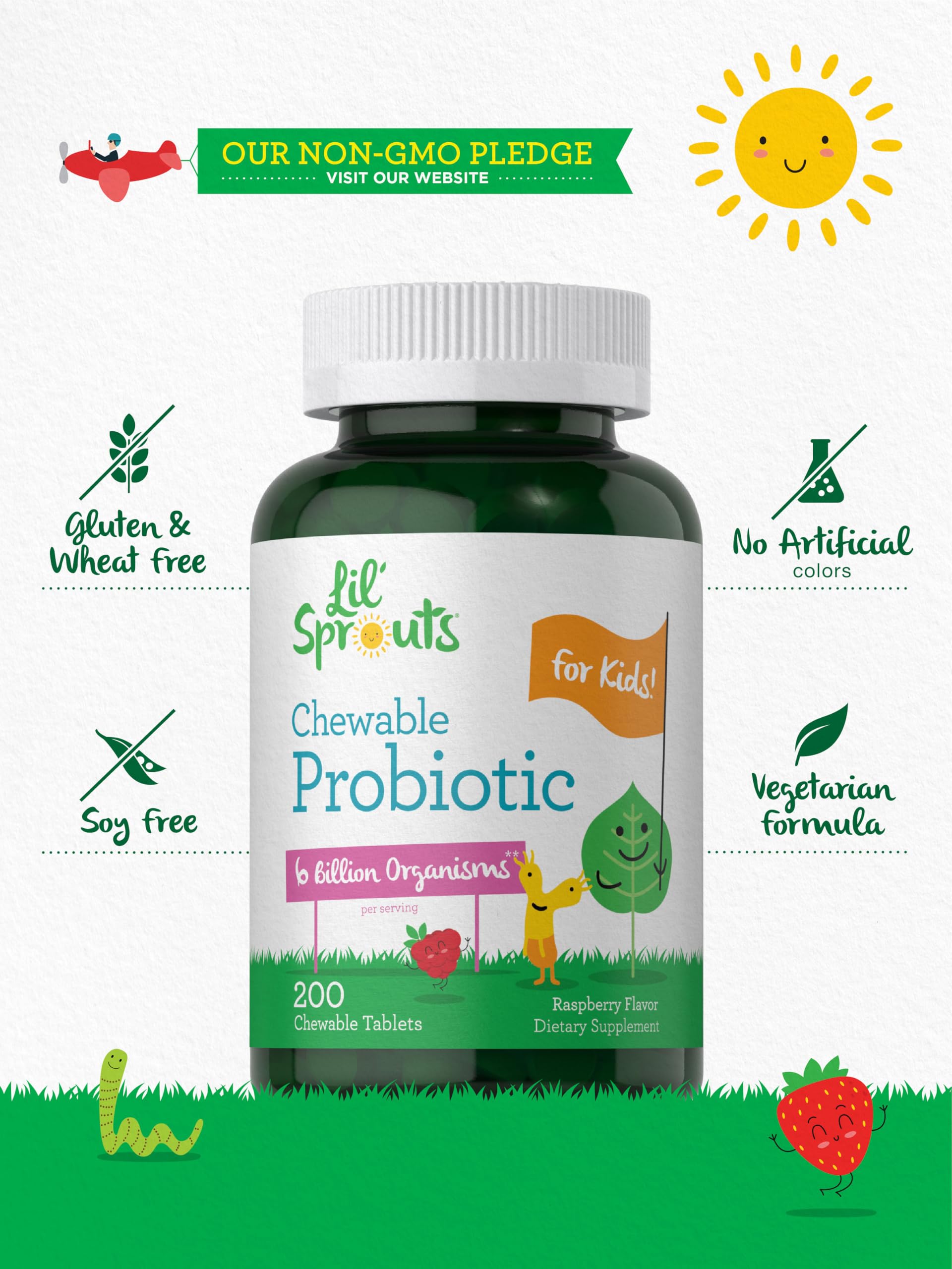 Formule végétarienne Carlyle Probiotiques Enfants, sans gluten ni soja.