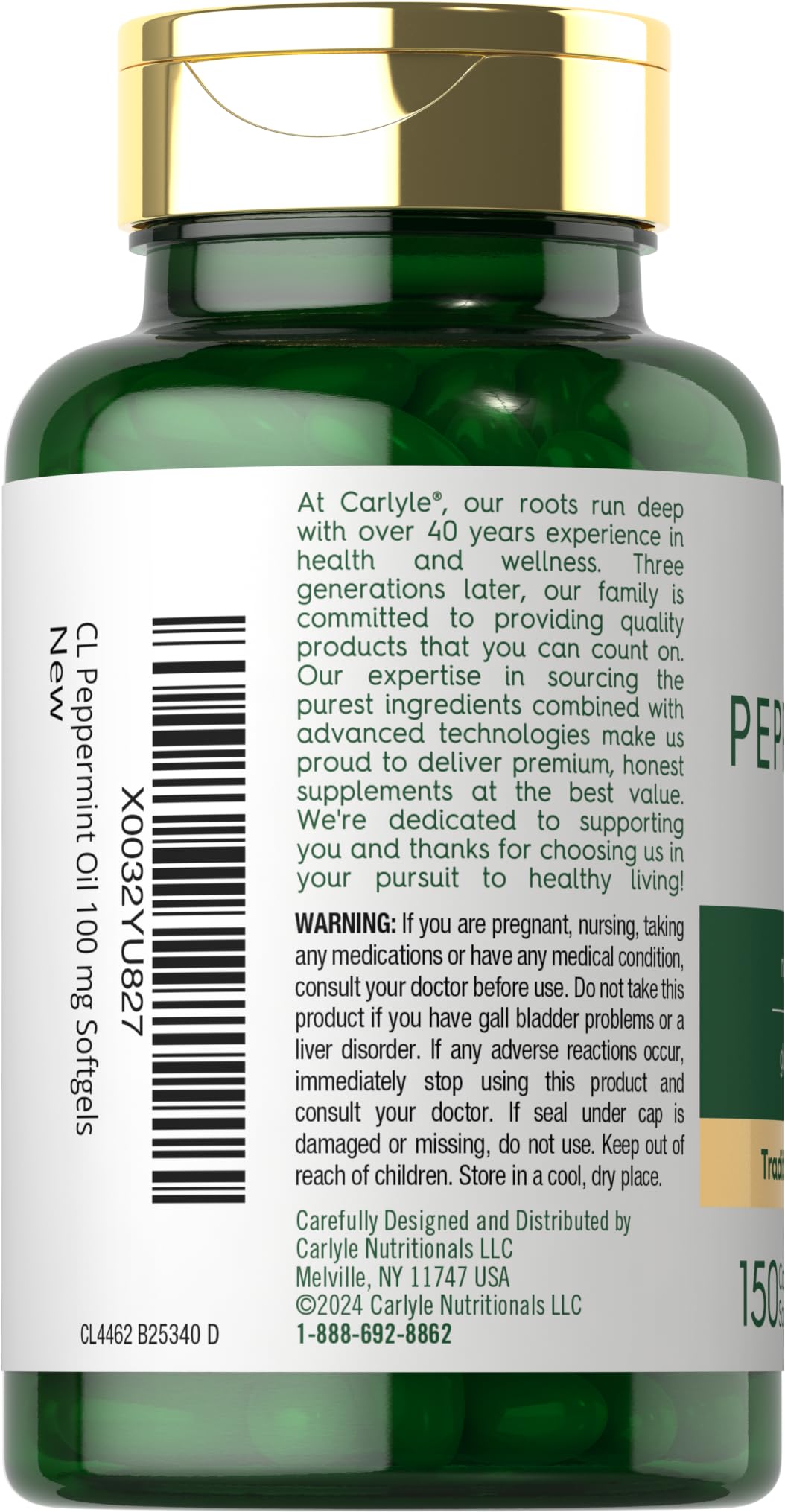 Capsules Carlyle sans gluten, formulation naturelle adaptée à ce régime.