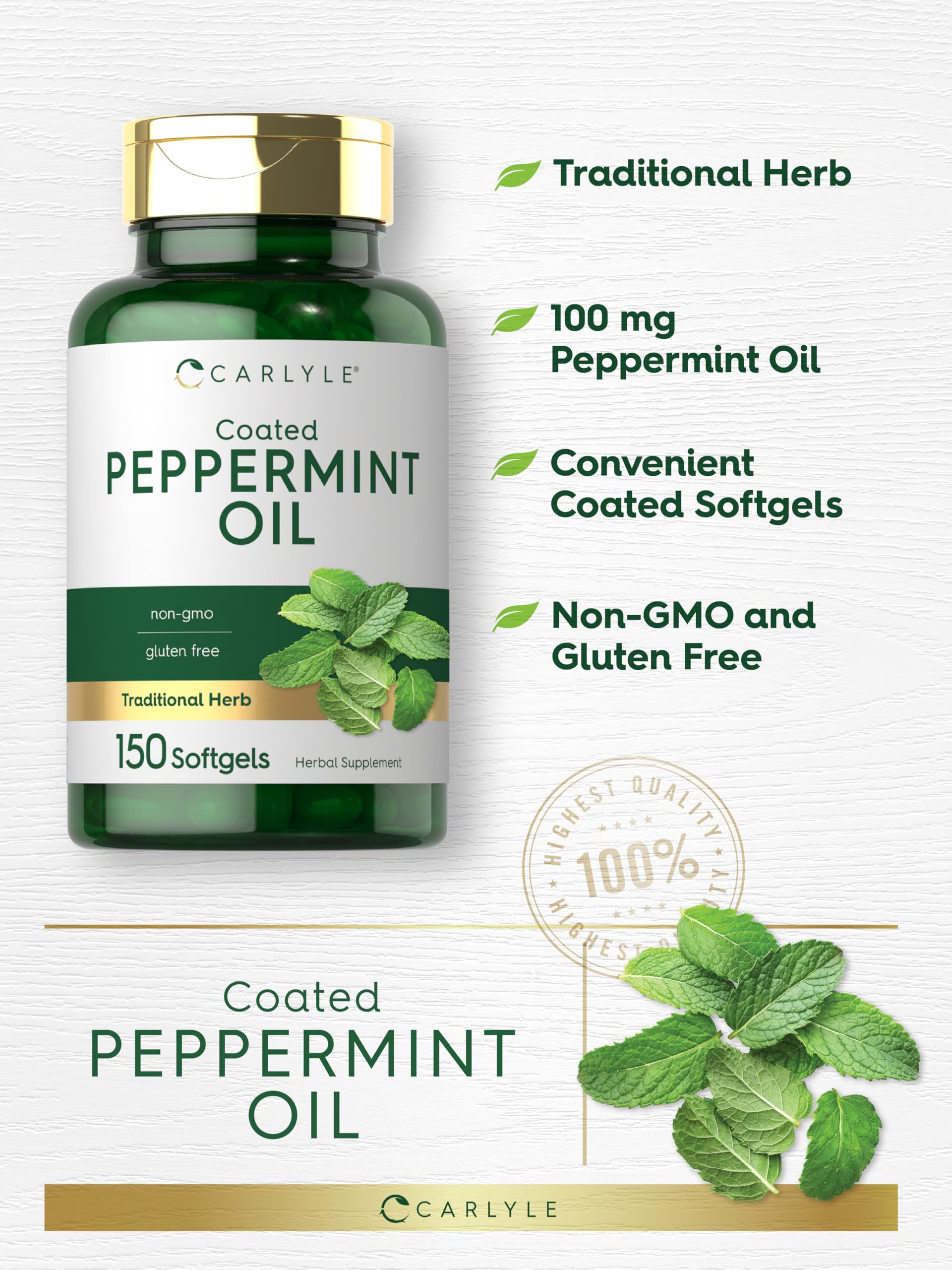 Capsules Carlyle sans OGM, ingrédients purs et traçables.