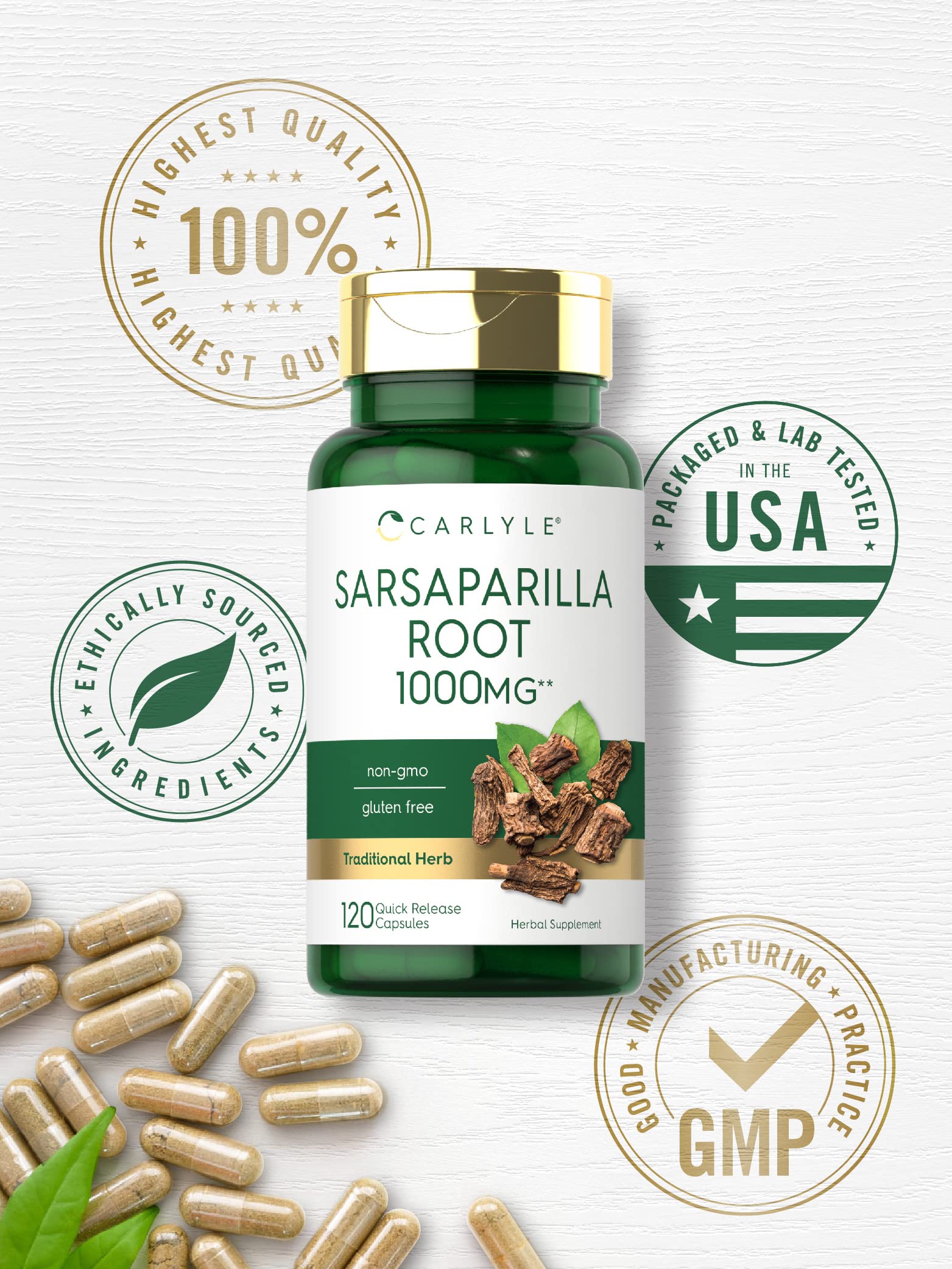 Contenu Carlyle sarsaparilla sans gluten et sans OGM