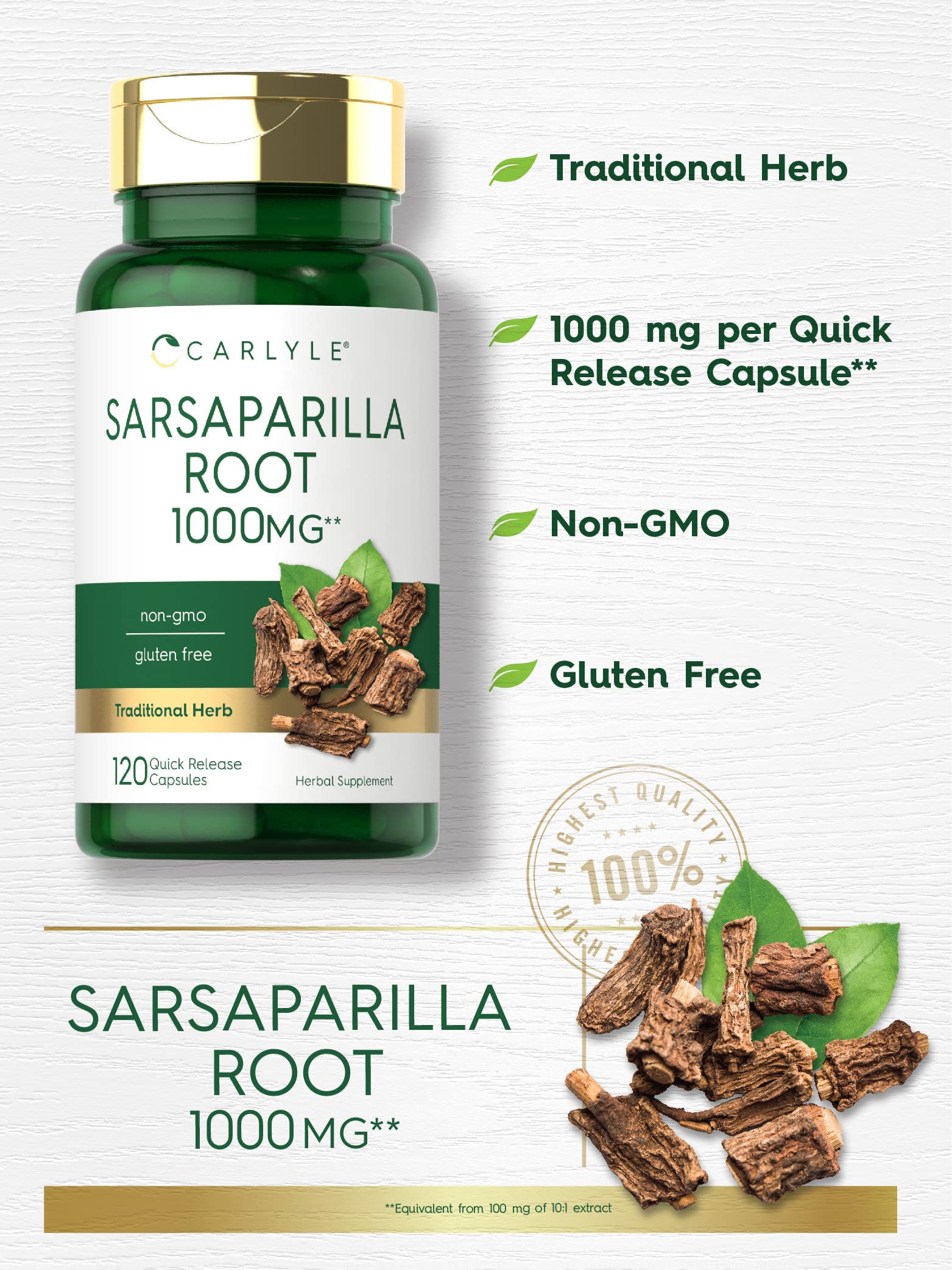 Etiquette Carlyle sarsaparilla claire pour information produit et ingrédients