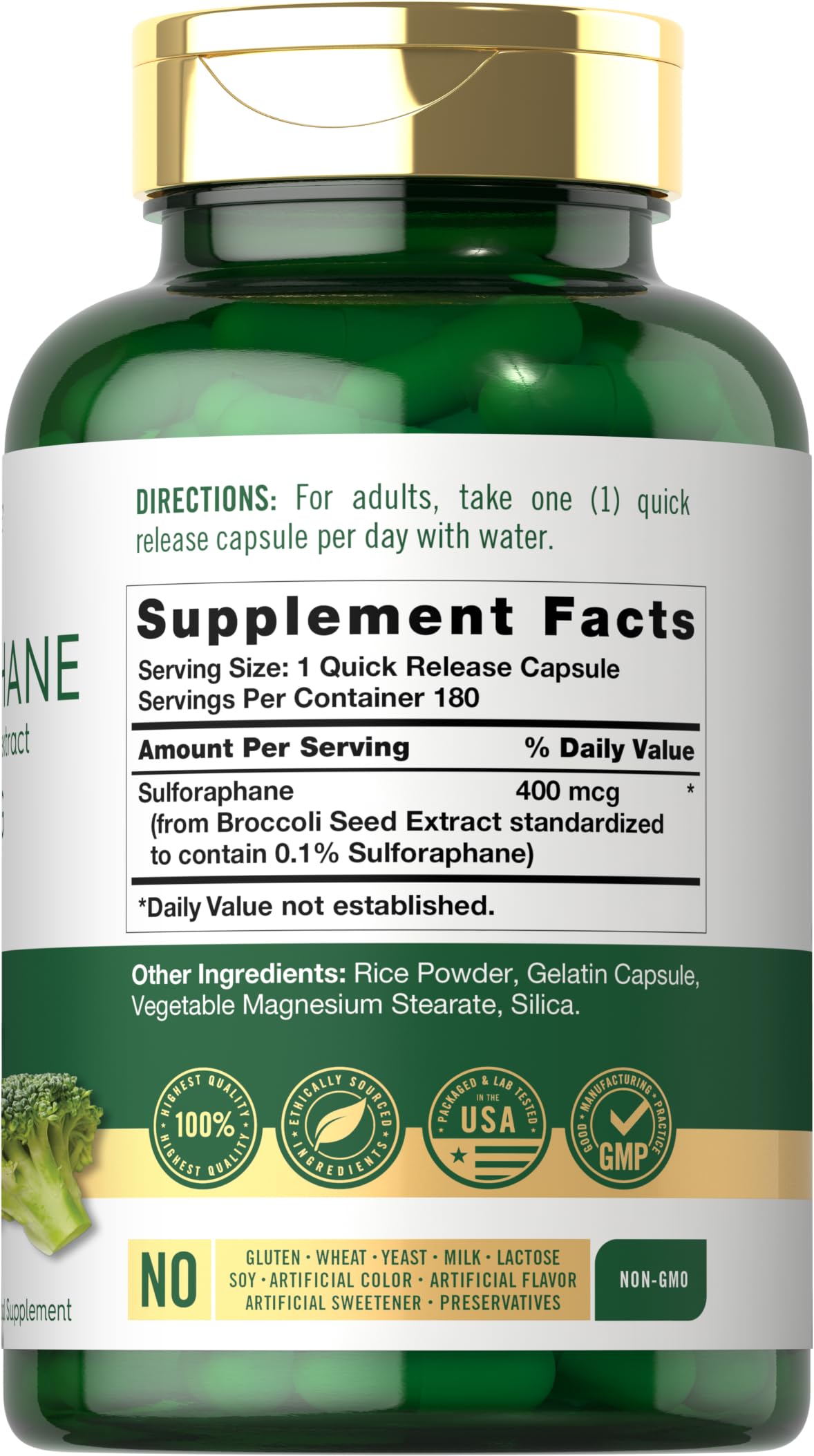 Carlyle Sulforaphane, capsules à libération rapide pour une prise facile