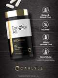 Carlyle Tongkat Ali, gros plan sur les capsules, composition naturelle.