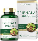 Carlyle Triphala emballage etiquette : présentation claire et naturelle pour votre routine bien-être.