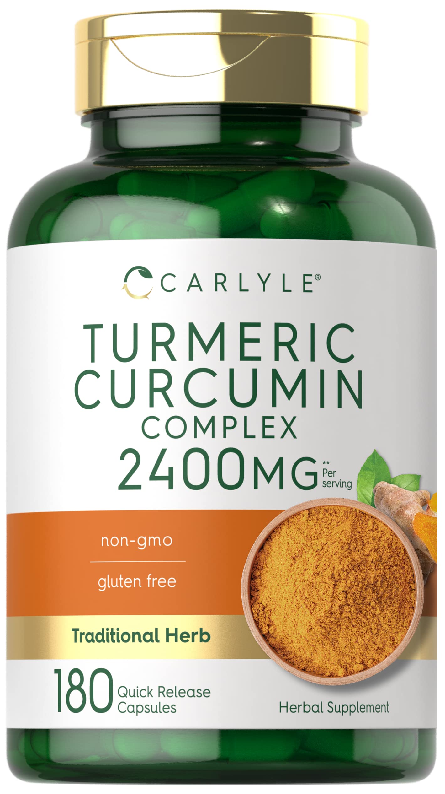 Carlyle Turmeric Curcumin : bouteille prête pour une routine quotidienne de bien-être.