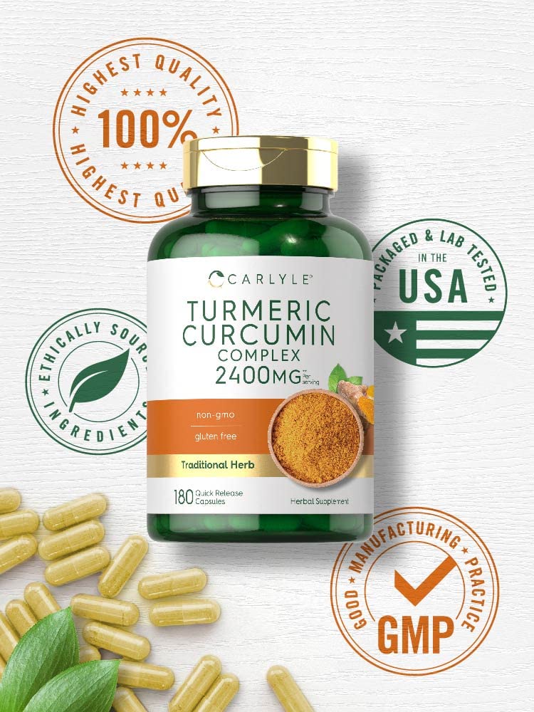 Carlyle Turmeric Curcumin : emballage-boîte pratique pour rangement et transport.