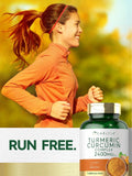 Carlyle Turmeric Curcumin : main tenant la bouteille, usage quotidien pratique.