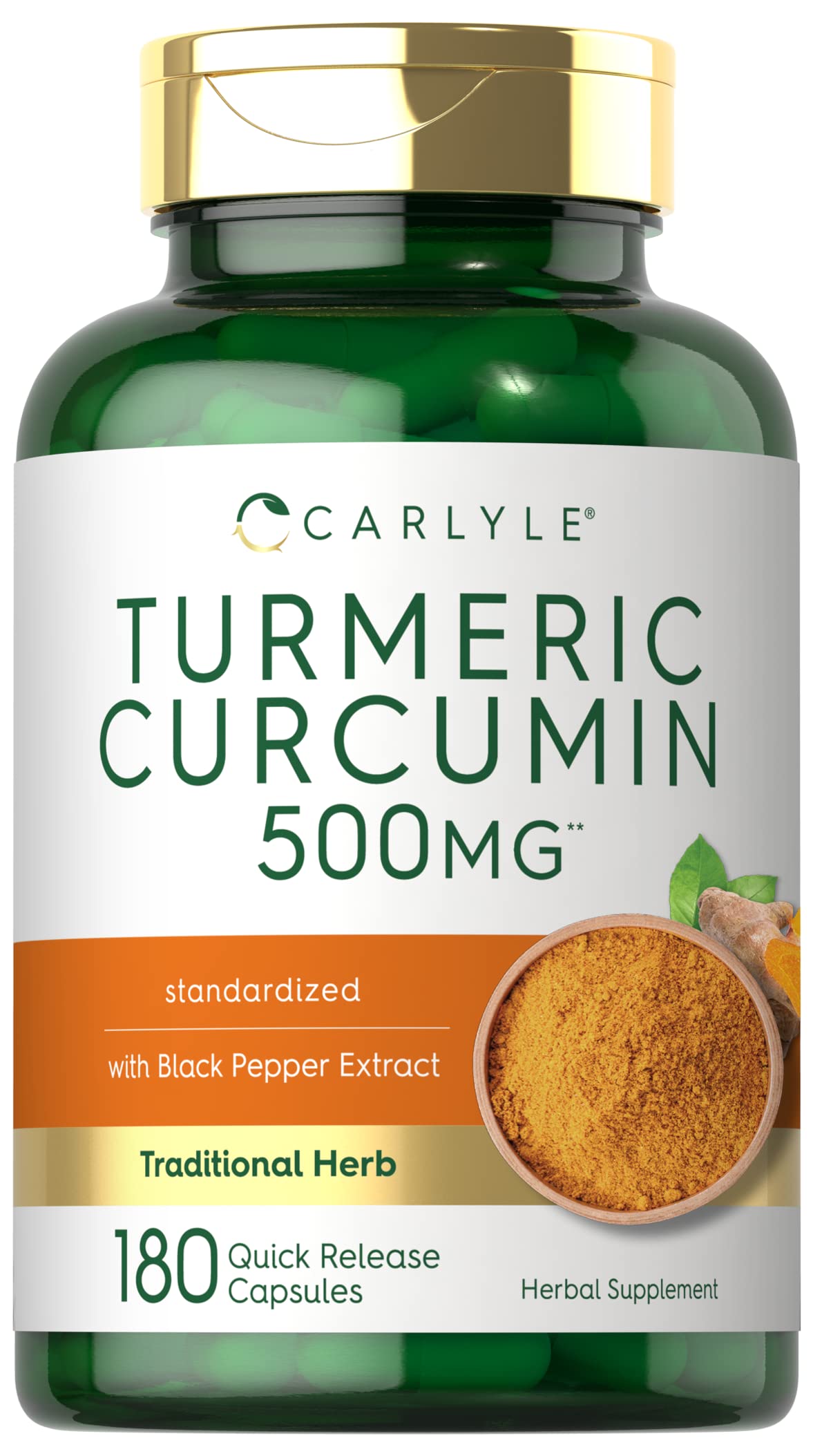 Carlyle Curcumine – bouteille et gélules visibles, facile à intégrer dans la routine quotidienne.