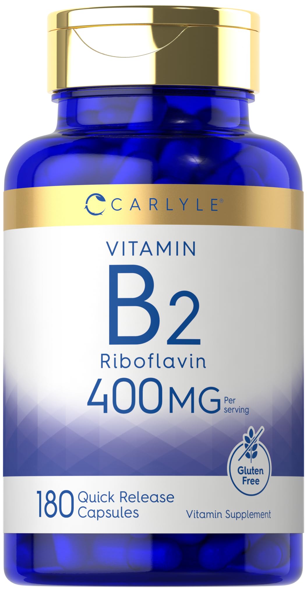 Carlyle Vitamine B2 400 mg – bouteille, soutien quotidien de la riboflavine pour l énergie