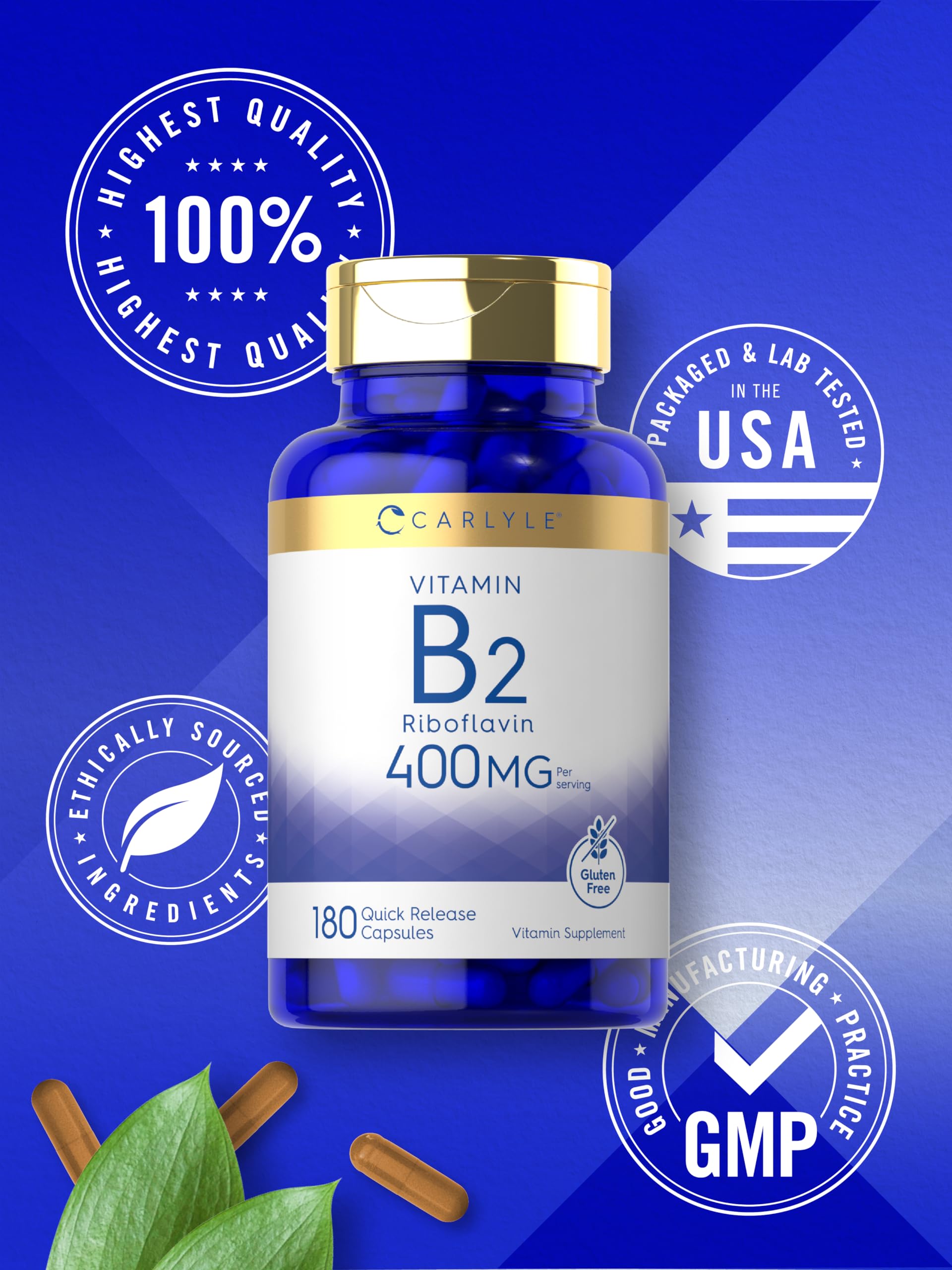 Carlyle Vitamine B2 400 mg – sans gluten, option adaptée